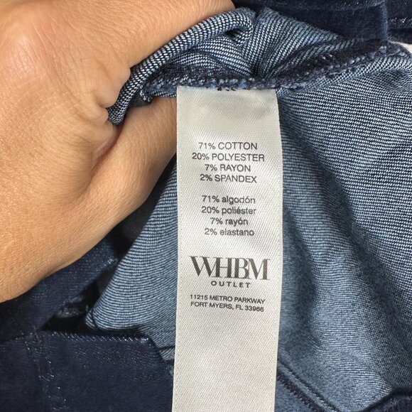 NWT White House Black Market 3/4 Sleeve Denim Shirt Dress Avery Rinse 2 #WHBM17 - Picture 5 of 9